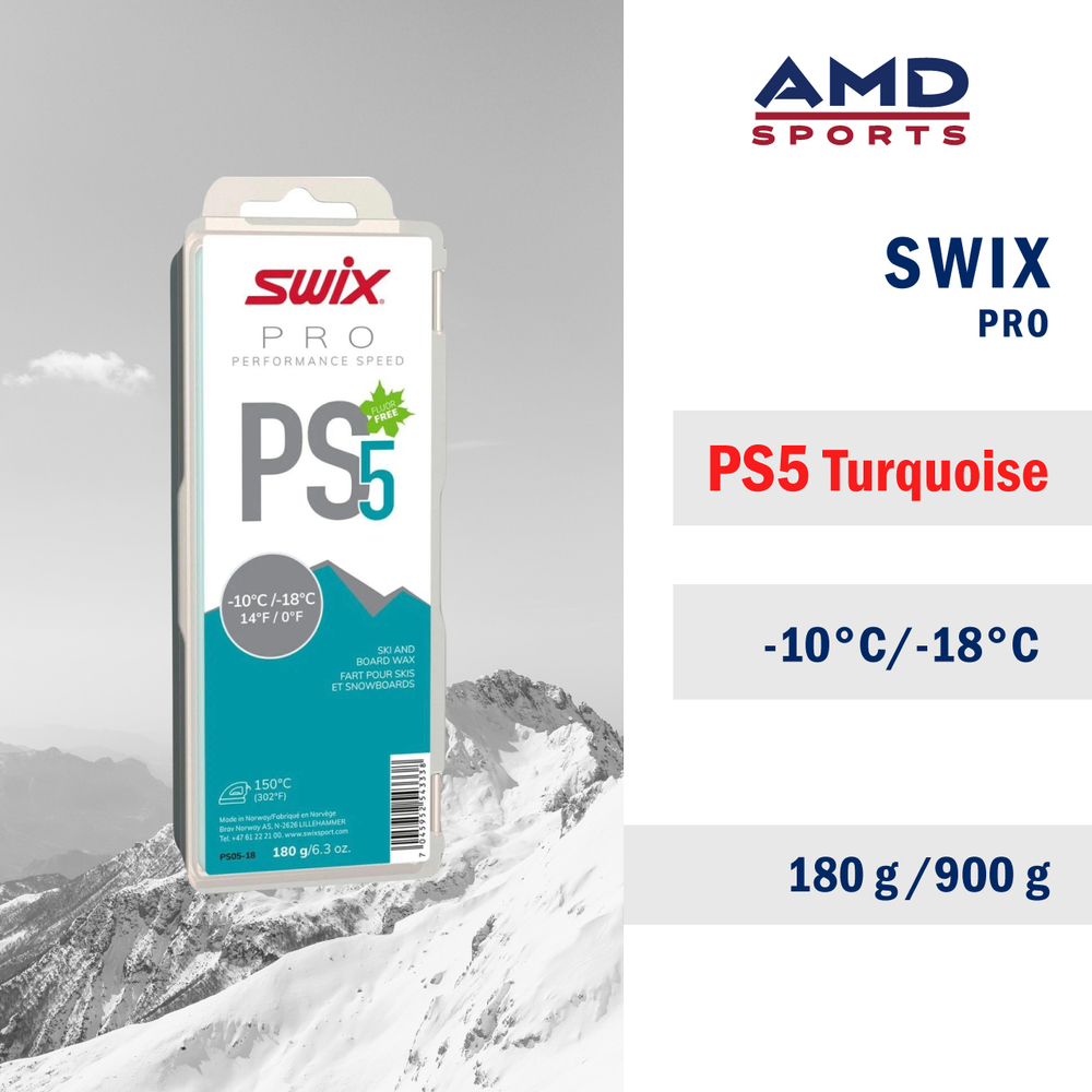Парафин SWIX PS5 Turquoise -10°C/-18°C, 180g
