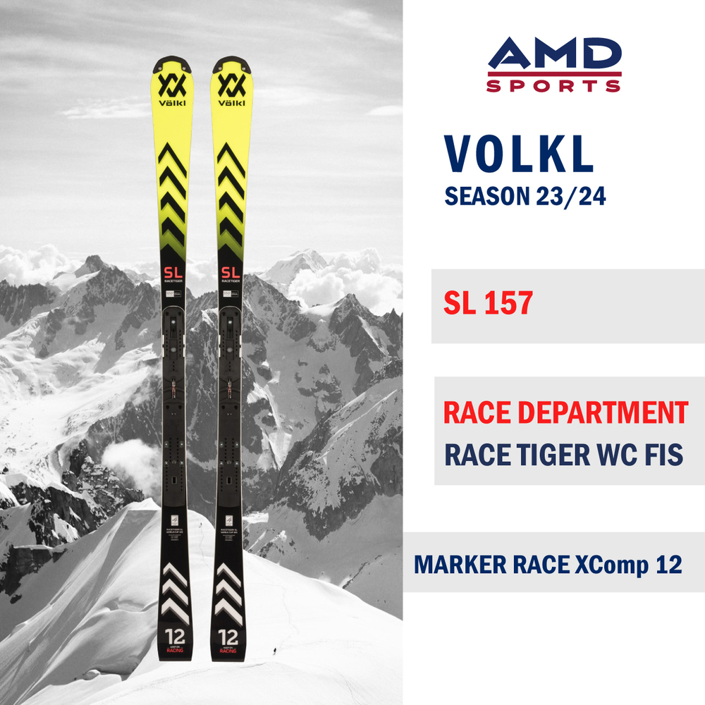 Горные лыжи VOLKL Race Tiger SL 157 WC FIS RD (23/24) + Xcomp 12