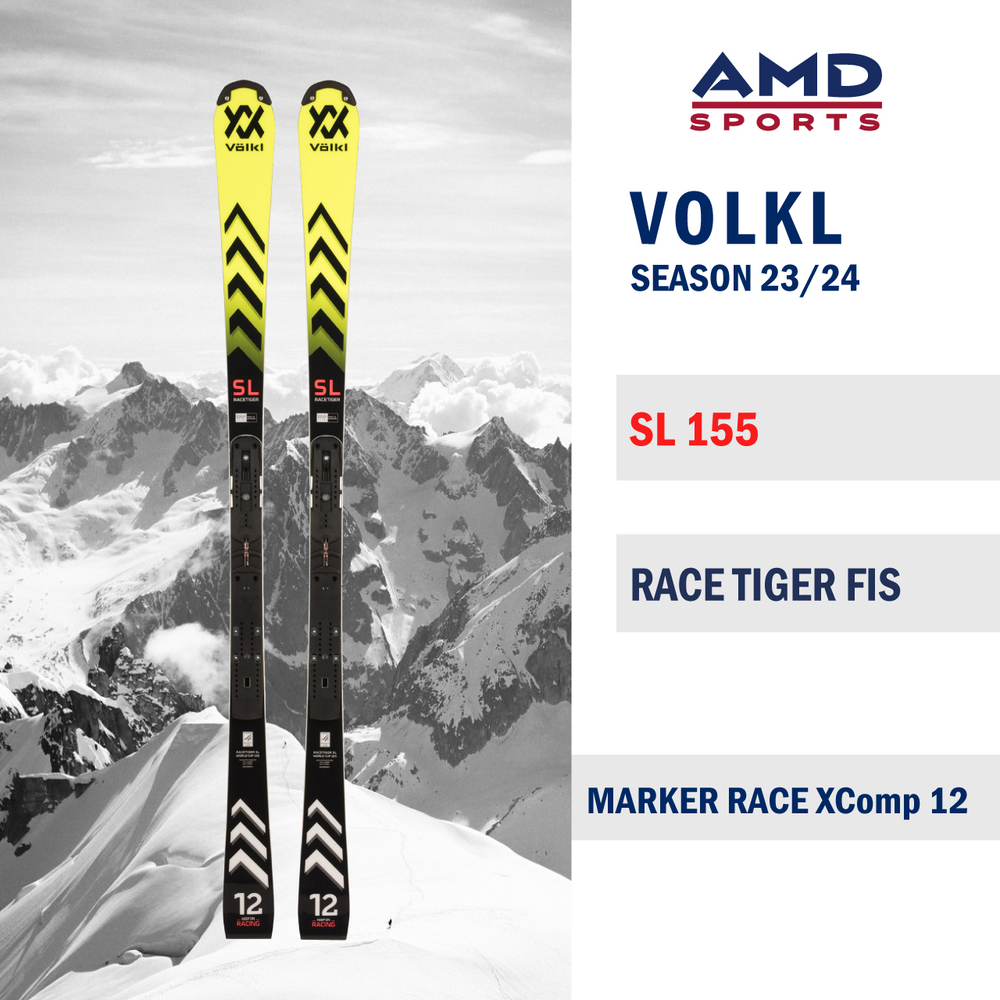 Горные лыжи VOLKL Race Tiger SL 155 FIS (23/24) + Xcomp 12
