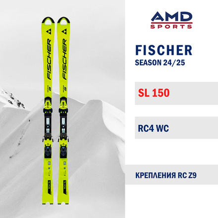 Горные лыжи FISCHER RC4 WC SL 150 JR FIS (23/24) + RC4 Z9 GW