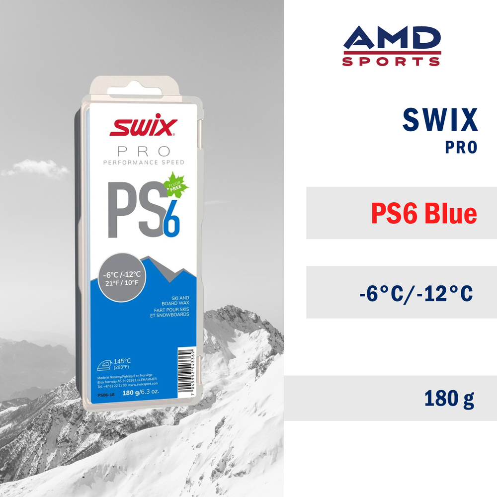 Парафин SWIX PS6 Blue -6°C/-12°C, 180g