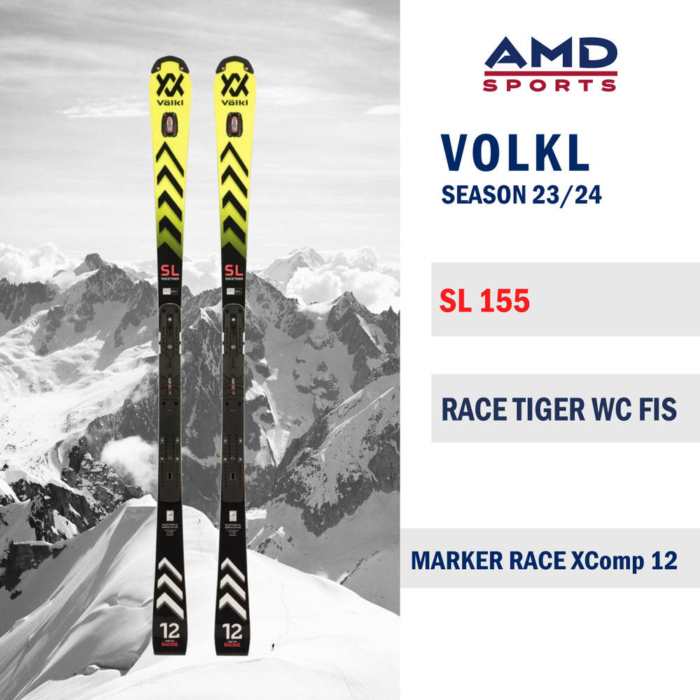 Горные лыжи VOLKL Race Tiger SL 155 WC FIS (23/24) + Xcomp 12