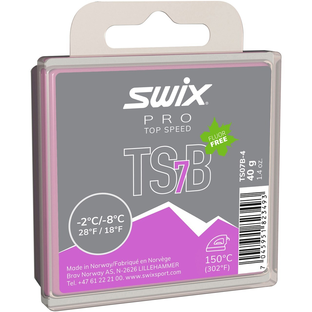Парафин SWIX TS7 Black, -2°C/-8°C, 40g